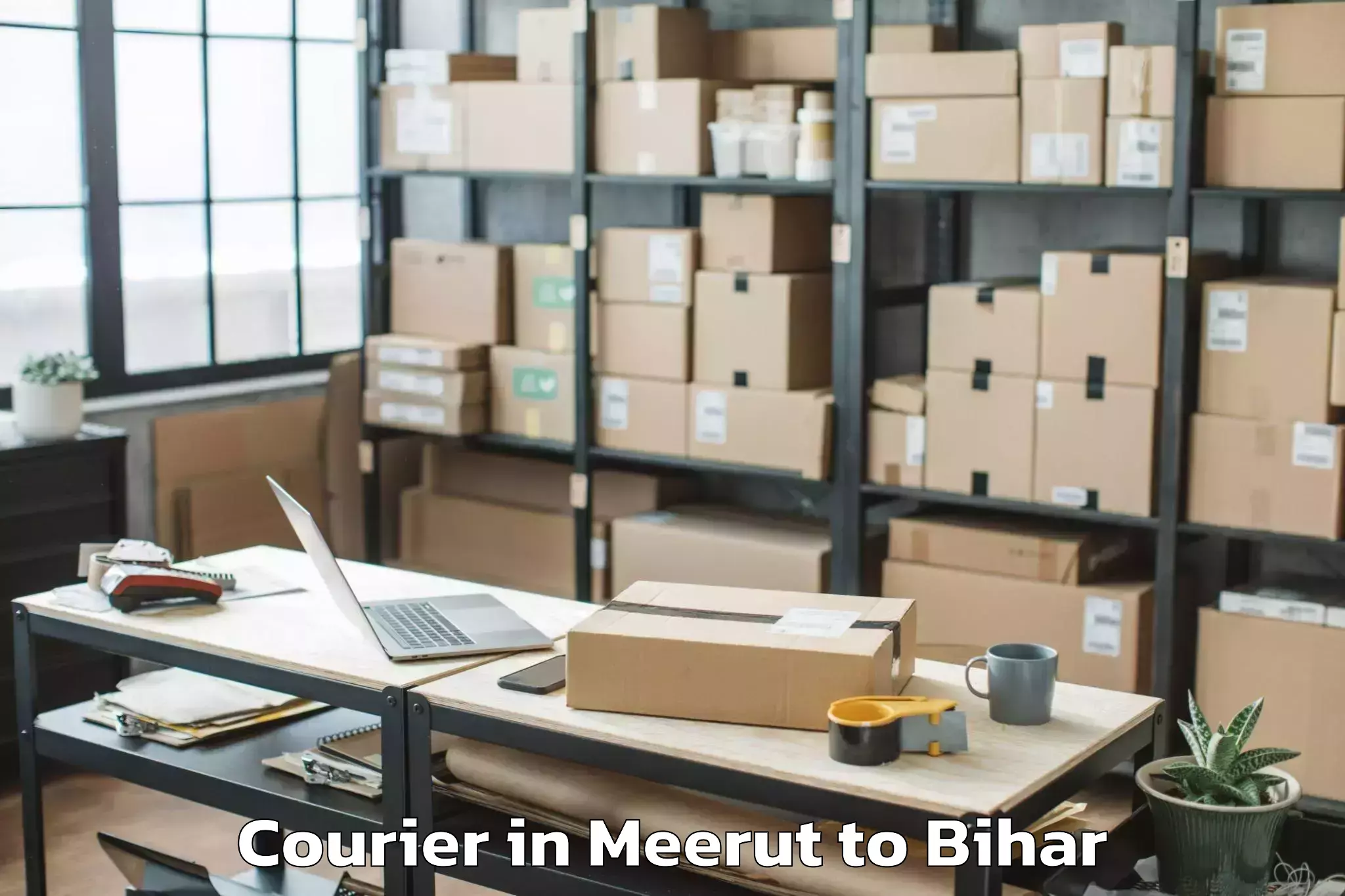 Reliable Meerut to Sikta Courier